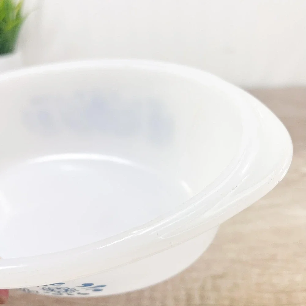 Glasbake Blue Flower Dish 1 quart